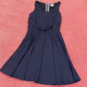 Elegant small wm’s Navy Blue Sleeveless Dress with back zip